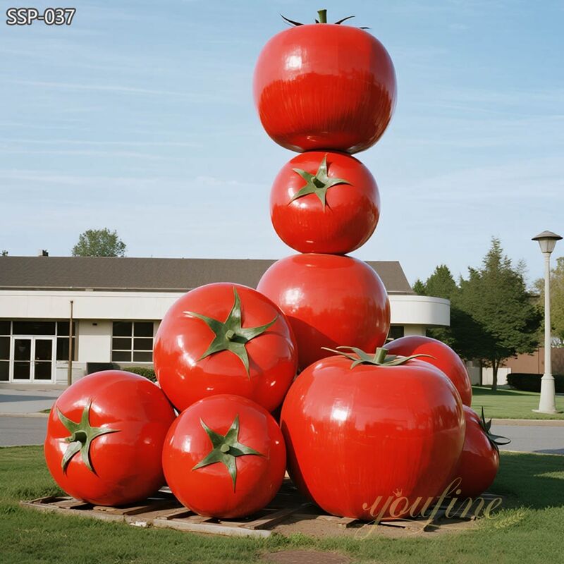 Large Metal Outdoor Red Tomato Sculpture SSP-037
