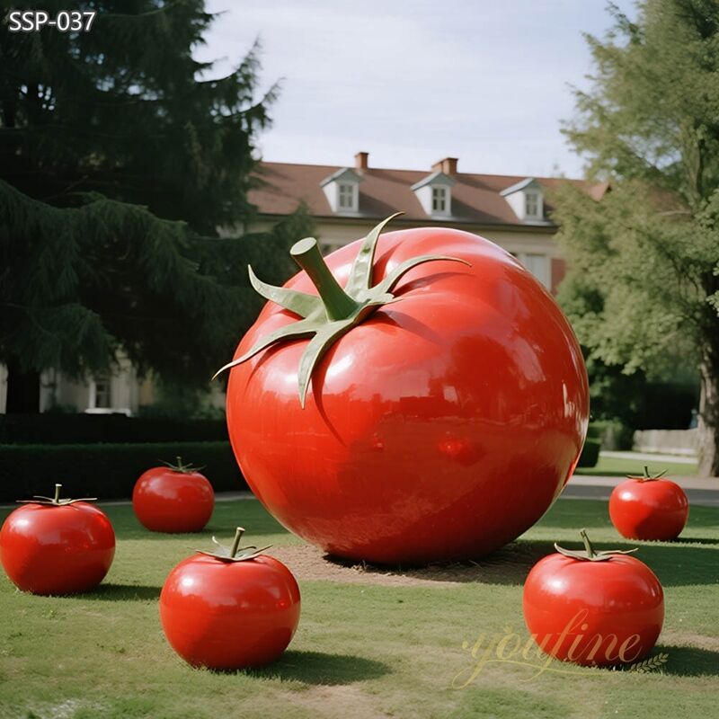Large Metal Outdoor Red Tomato Sculpture SSP-037