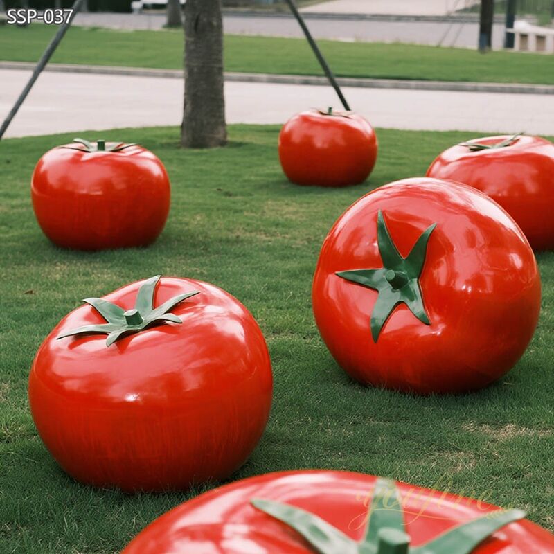 Large Metal Outdoor Red Tomato Sculpture SSP-037