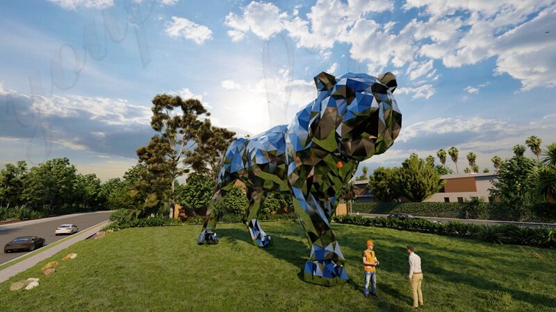 Geometric Metal Tiger Sculpture Landmark OEM - YouFine Sculpture Geometric Metal Tiger Sculpture Landmark OEM - YouFine Sculpture