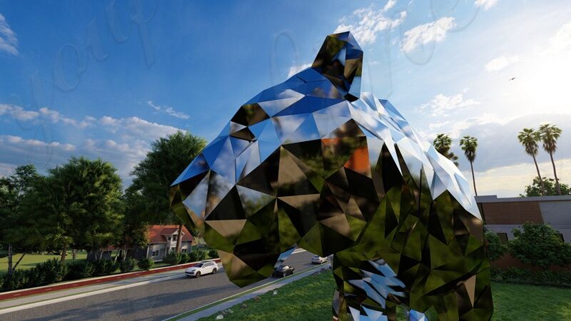 Geometric Metal Tiger Sculpture Landmark OEM - YouFine Sculpture