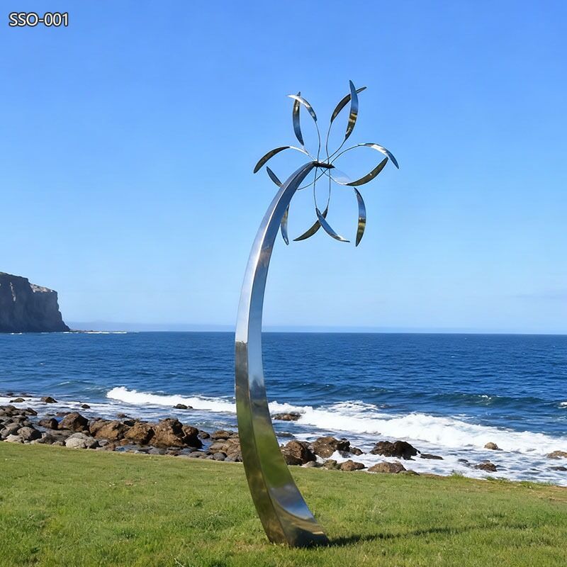 modern works アート Stainless Steel Windmill Art Sculpture for Garden